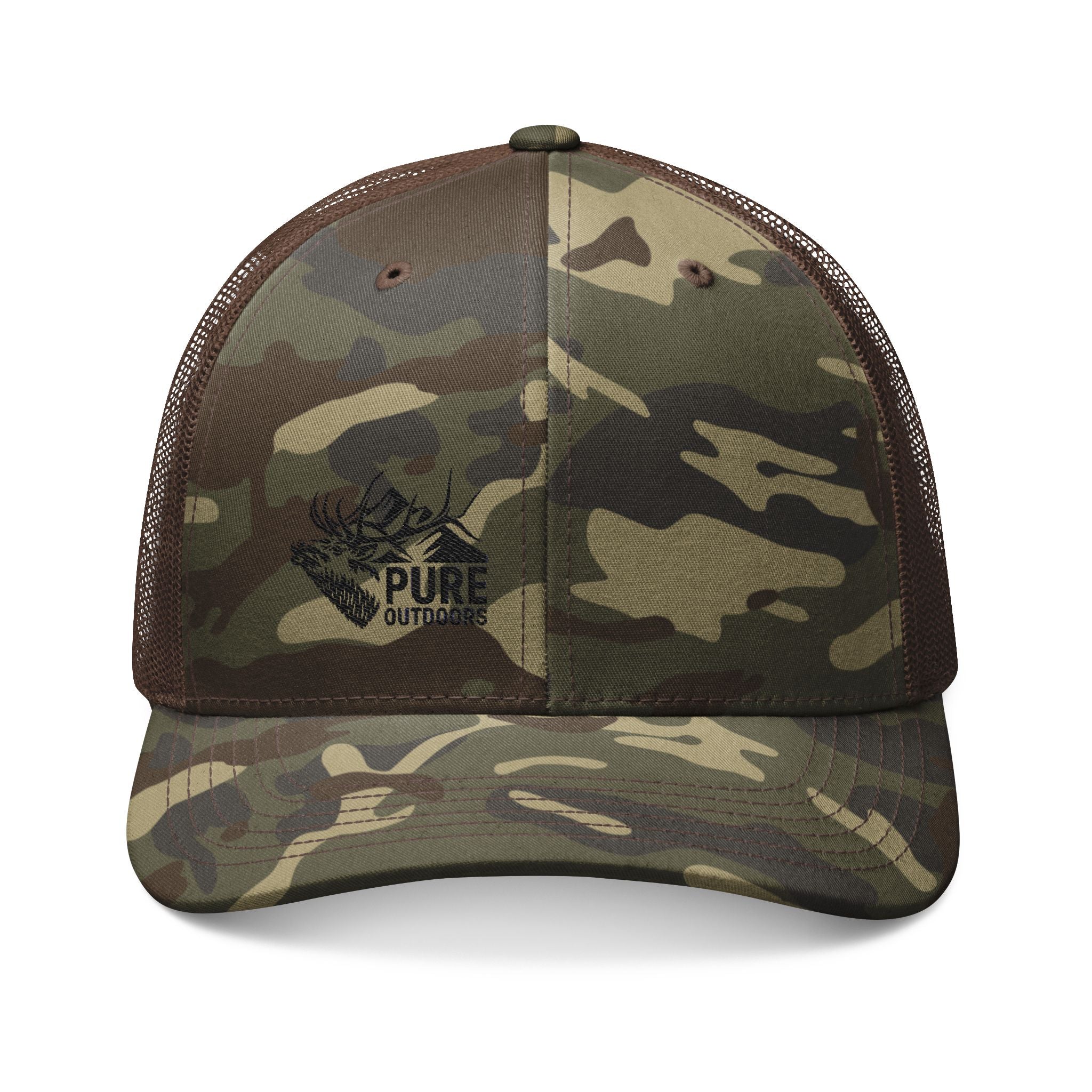 Camouflage Trucker Hat Pure.Outdoors Mountain Bull