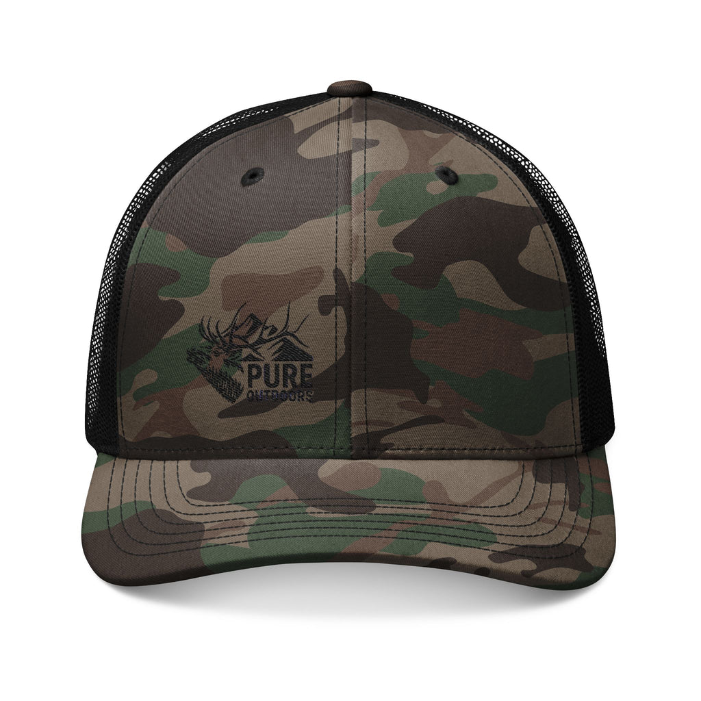 Camouflage Trucker Hat Pure.Outdoors Mountain Bull