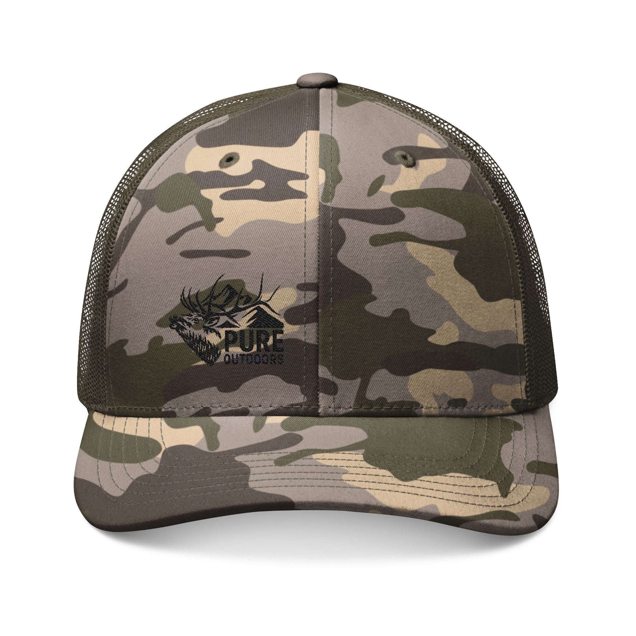 Camouflage Trucker Hat Pure.Outdoors Mountain Bull